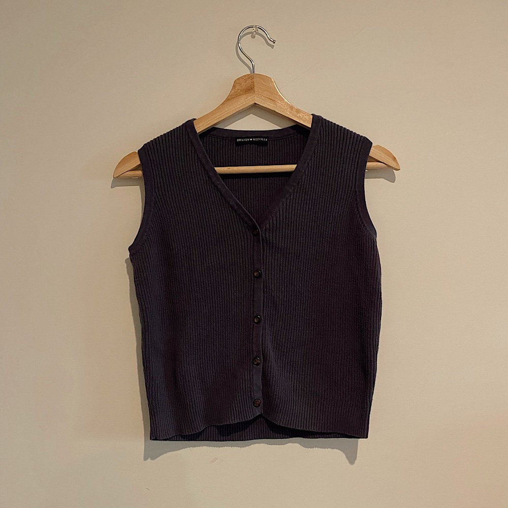 brandy melville ~ navy blue knit sweater vest!